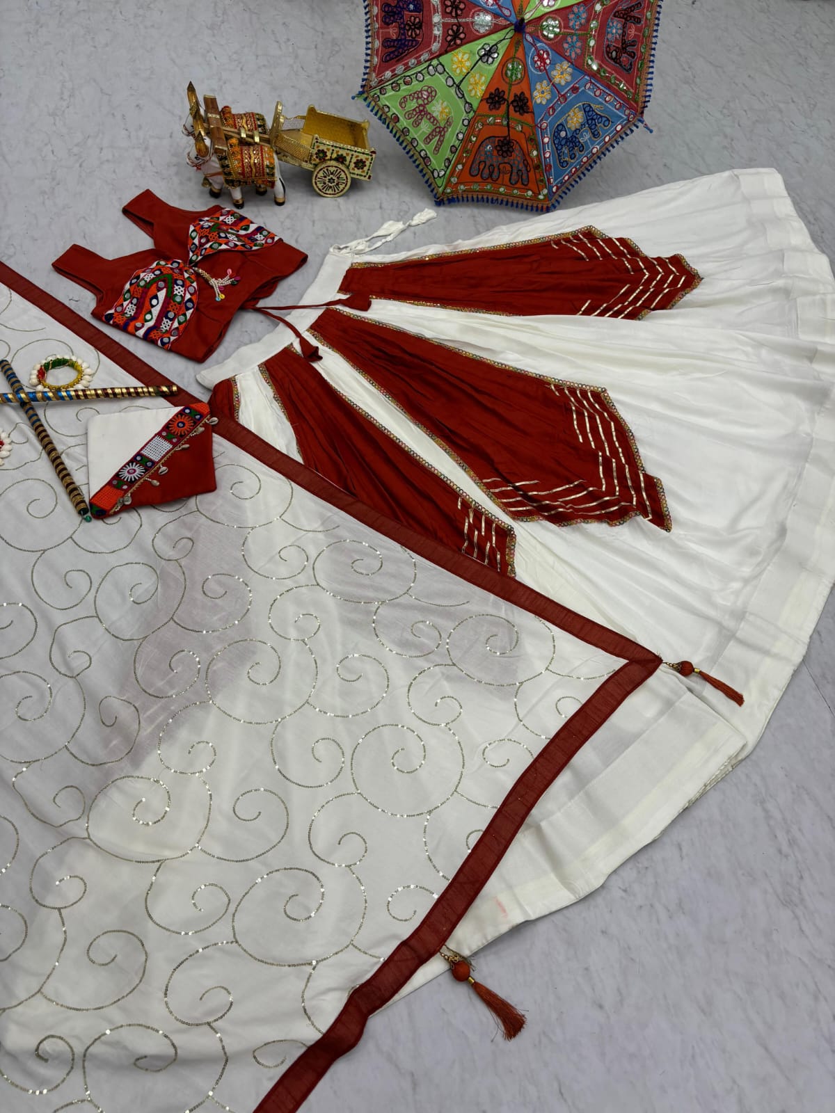 Navratri Special Pure Cotton Lehenga Choli – Traditional Elegance with Mirror Magic