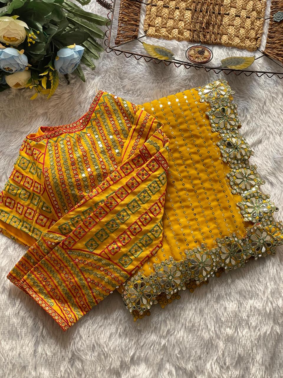 Elegance That Speaks Volumes – Designer Embroidered Party Wear Saree