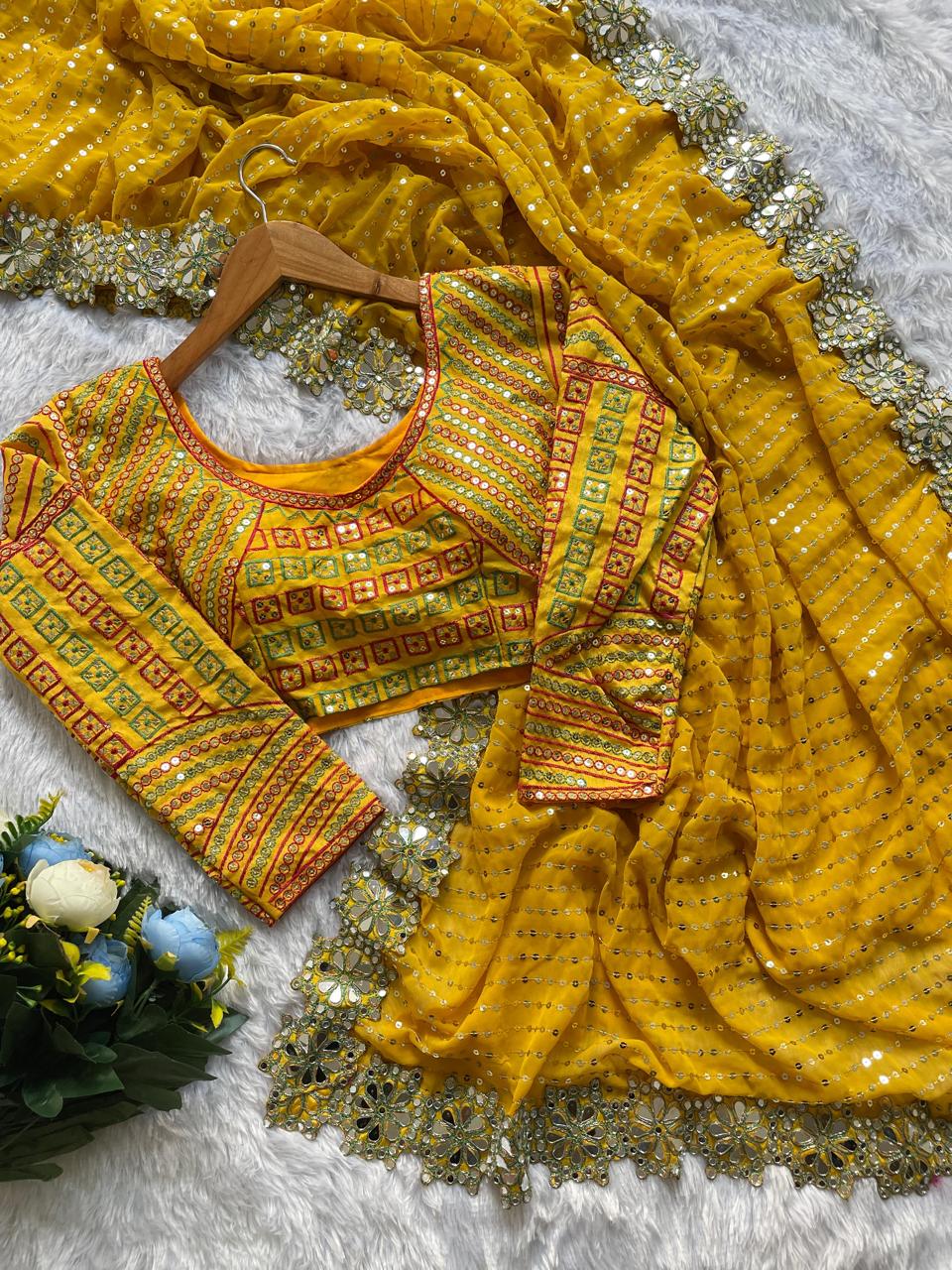 Elegance That Speaks Volumes – Designer Embroidered Party Wear Saree