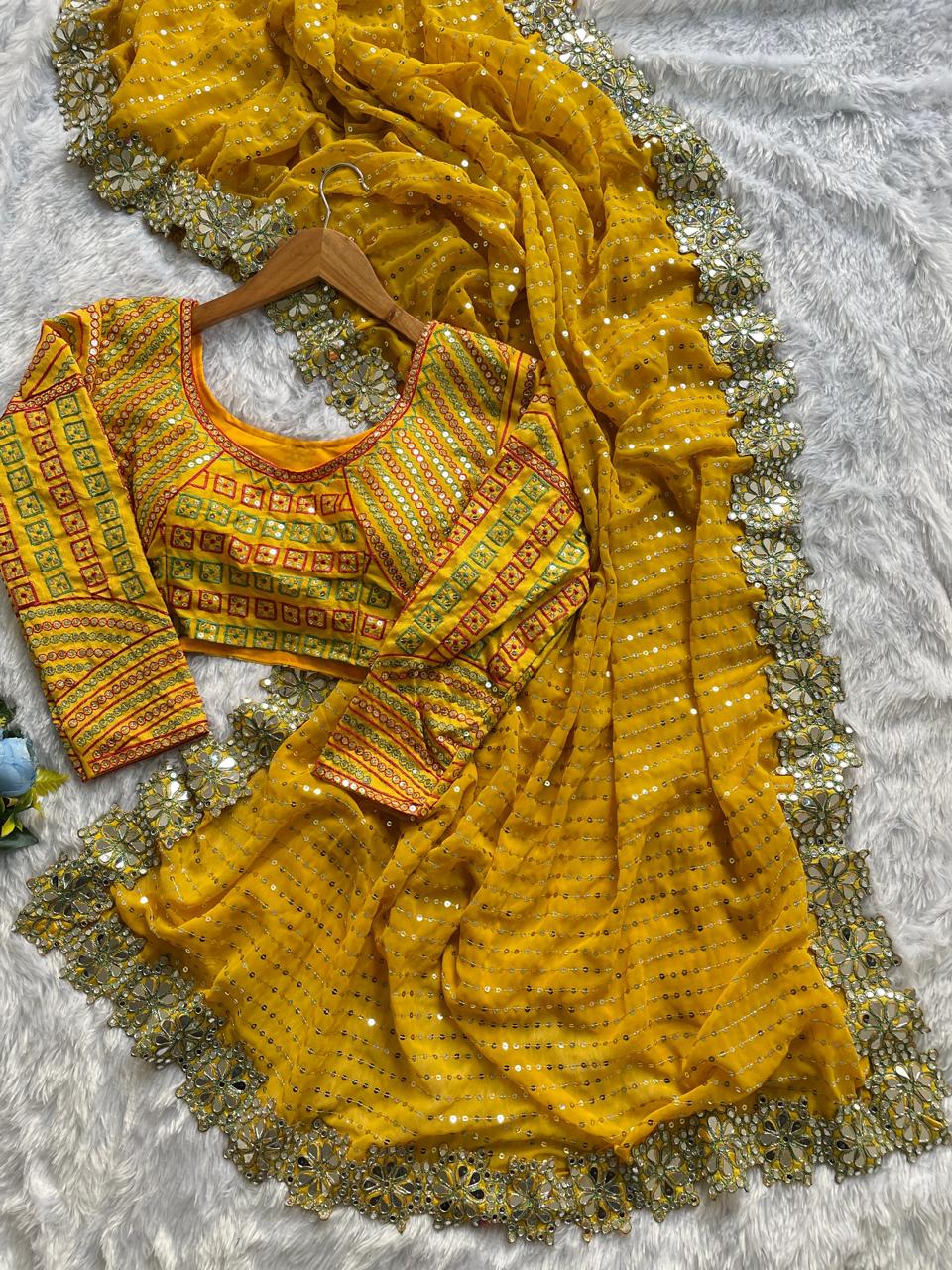 Elegance That Speaks Volumes – Designer Embroidered Party Wear Saree