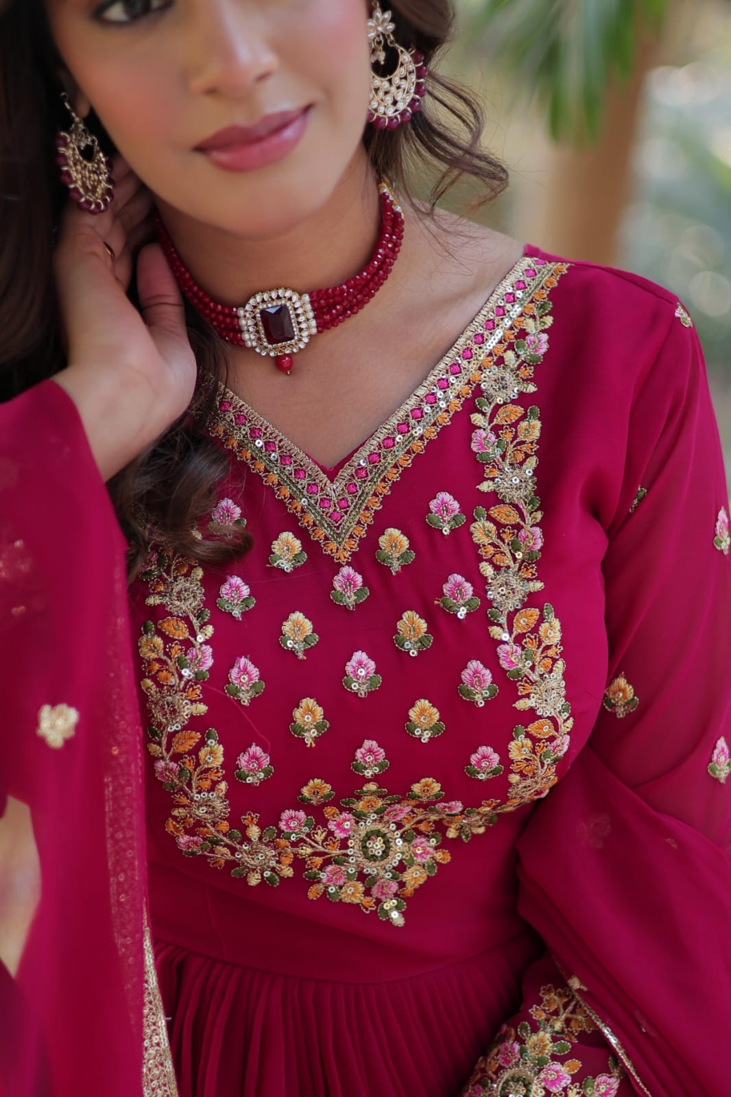 Grace Meets Glamour – Designer Sequins Embroidered Gown with Dupatta