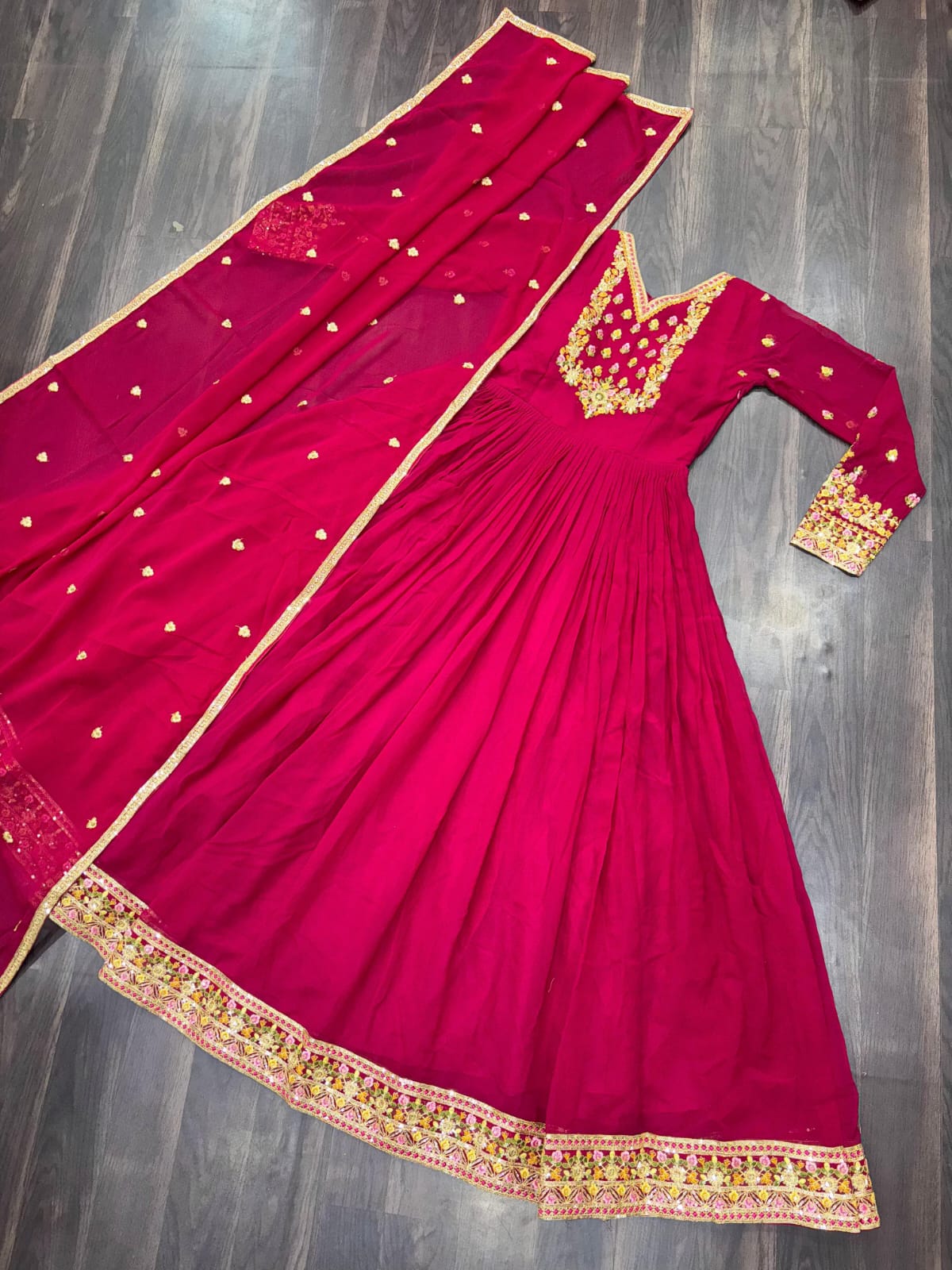 Grace Meets Glamour – Designer Sequins Embroidered Gown with Dupatta