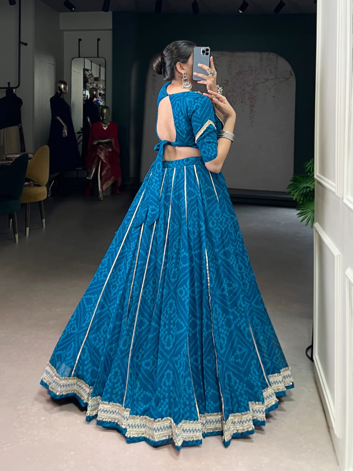 Bandhej Chiffon Co-ord Lehenga Set – Festive Glow for Garba Nights