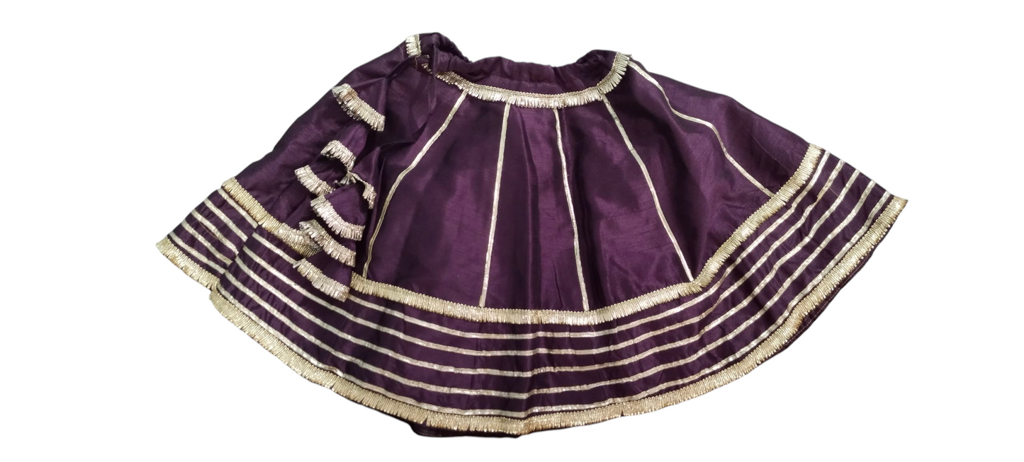 Silk Cotton Skirt with Cotton Lining for Kids