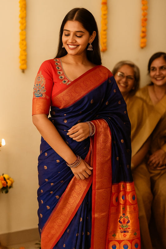 New Launching – Lining Kadiyal Paithani Saree