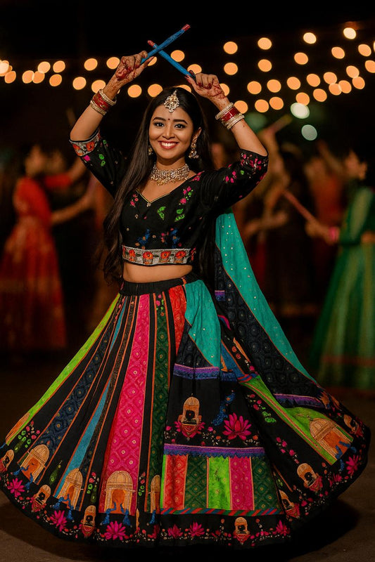 Premium Sartin Digital Print Chaniya Choli