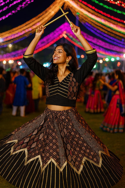 Premium Designer Ajrakh Cotton Chaniya Choli