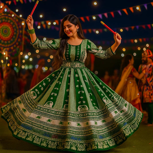 Premium Sartin With Digital Print Figure Design Chaniya Choli