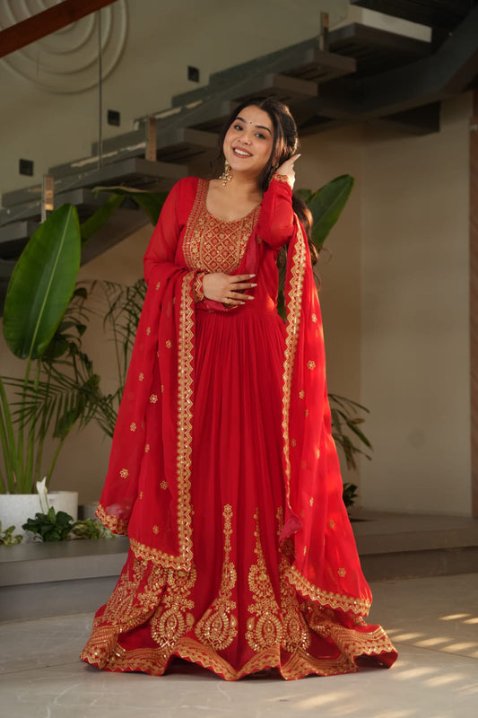 Premium Designer Embroidered Readymade Gown