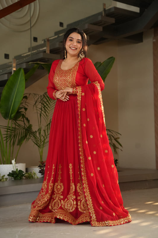 Premium Designer Embroidered Readymade Gown