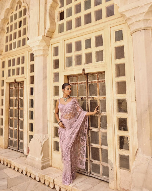 Premium Quality Sequins Embroidery Work Saree