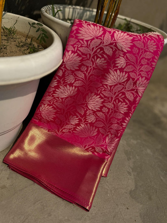Semi Kanchivaram Same Pallu Silk Saree