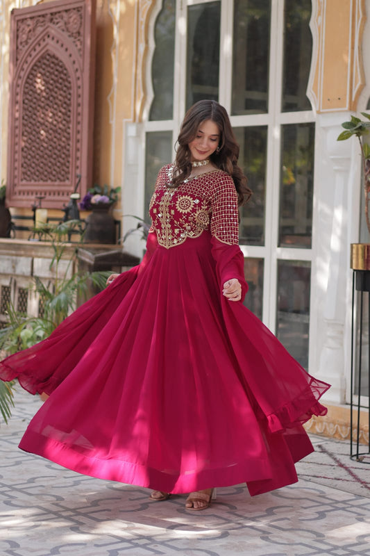 Premium Designer Readymade Gown with Dupatta