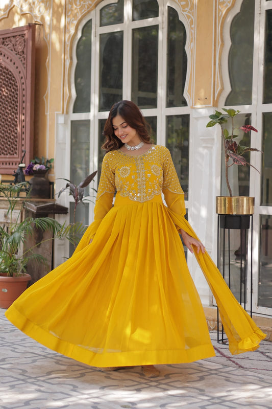 Premium Designer Readymade Gown with Dupatta