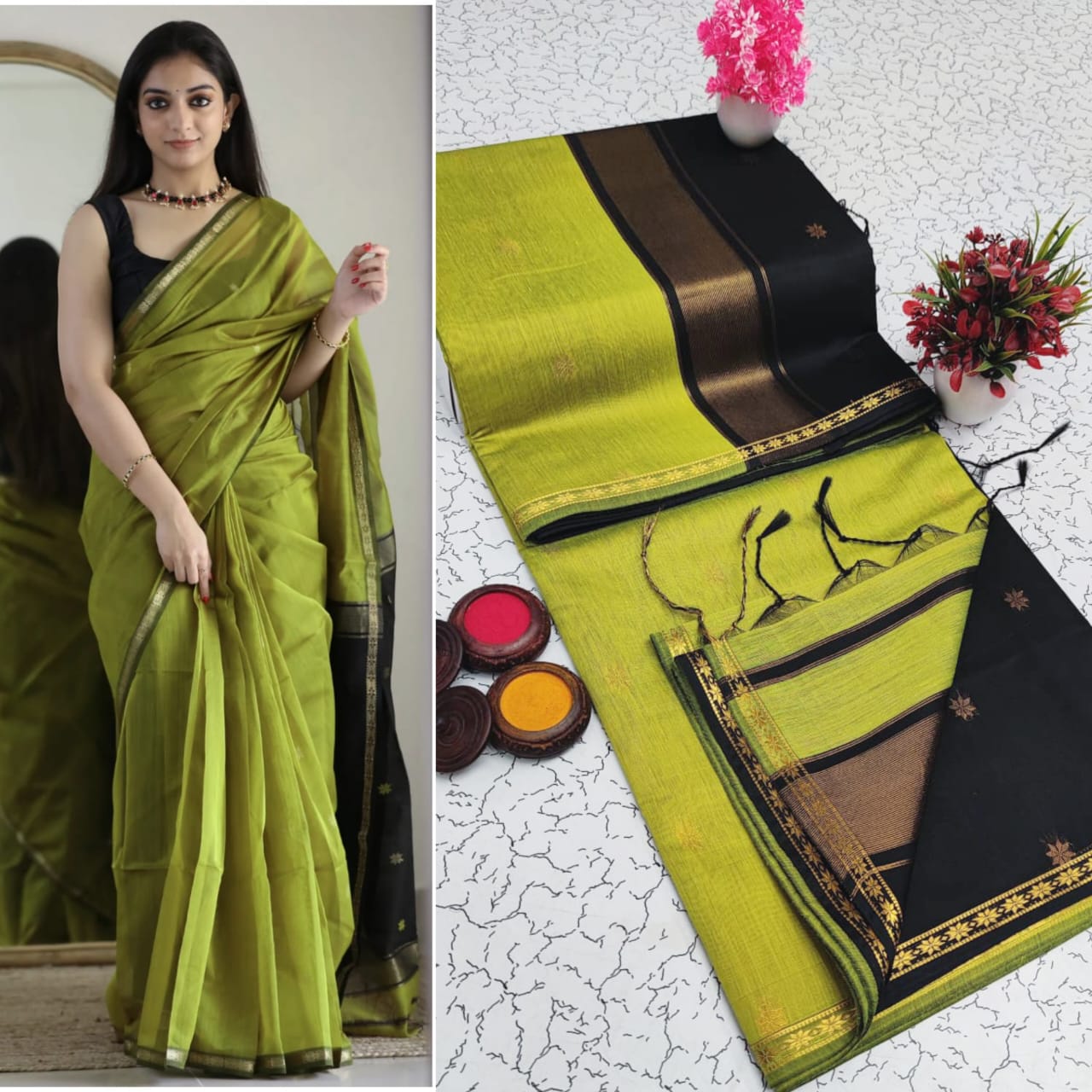 Premium Maheswari Silk Cotton Saree