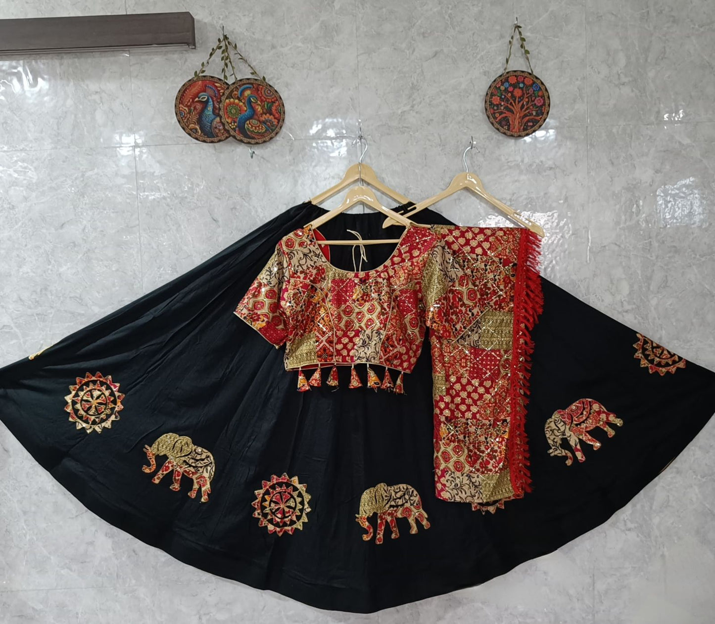 Heavy Rayon Ajrakh Printed Designer Chaniya Choli
