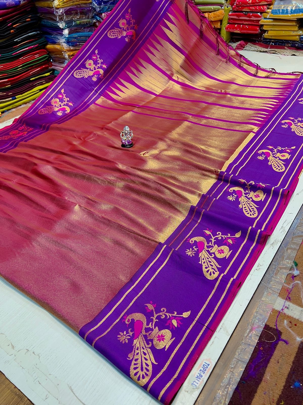Soft Tissue Silk Peacock Brocade Paithani
