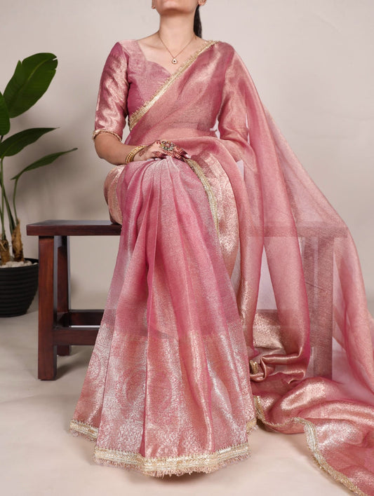 Tissue Shimmer Saree with Zari and Weaving