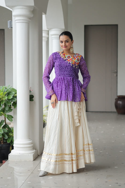 Navratri Special Kora Cotton Lehenga