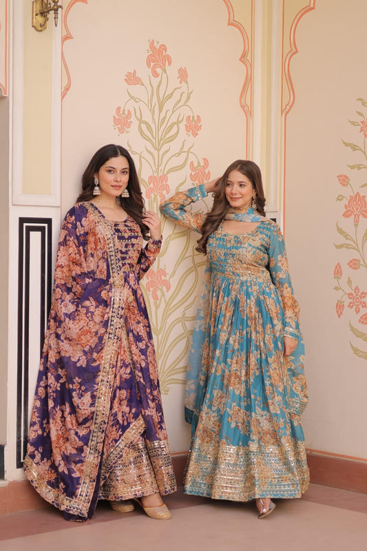 Premium Designer Readymade Gown-Dupatta