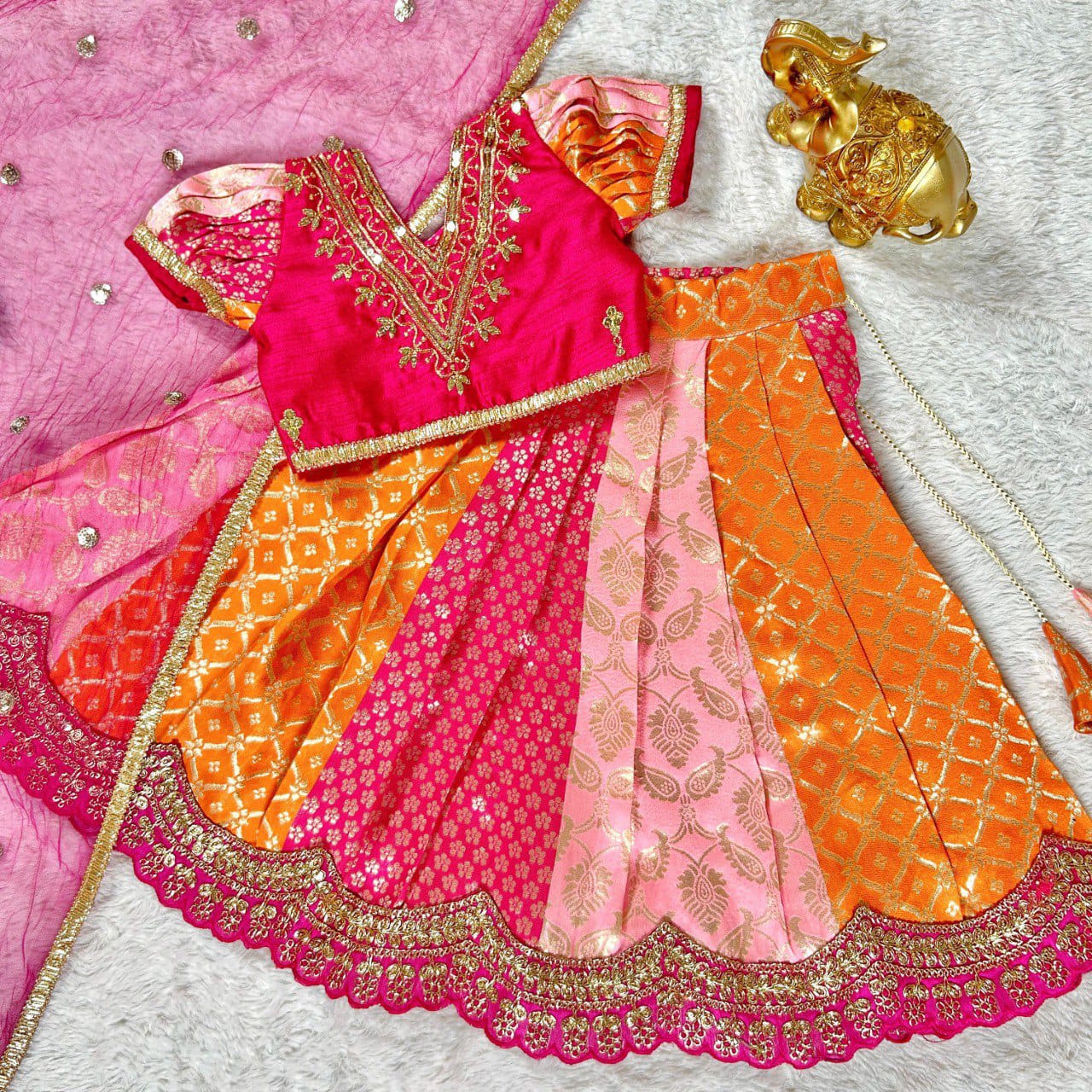 Multi-Color Lehenga Choli Set for Girls
