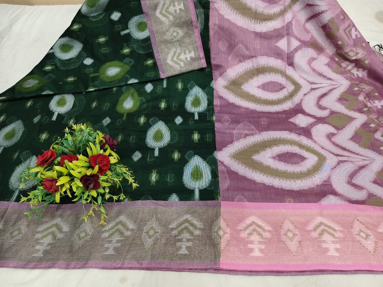 Pure Pochampally Banarasi Chanderi Cotton Saree