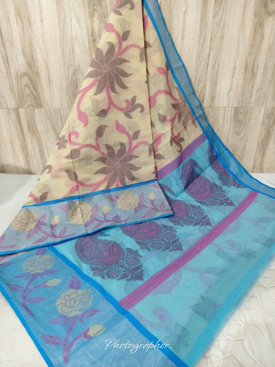 Pure Pochampally Banarasi Chanderi Cotton Saree