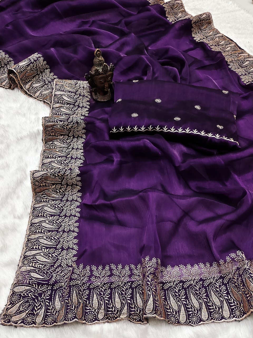 New Launch Alert – Designer Saree in Luxurious Burberry Silk