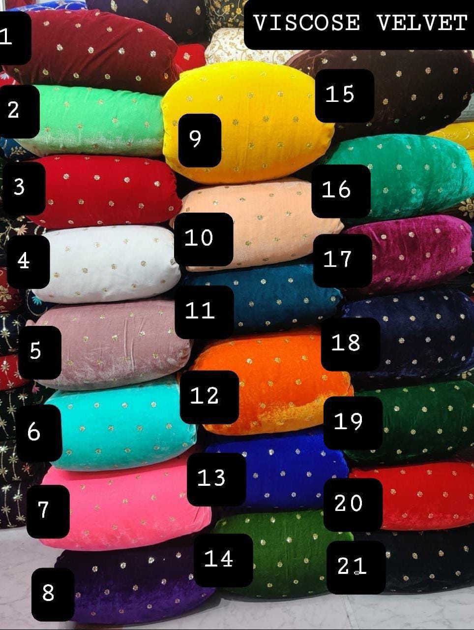 Premium Viscose Velvet Embroidery Sequence Fabric | Heavy Designer Quality