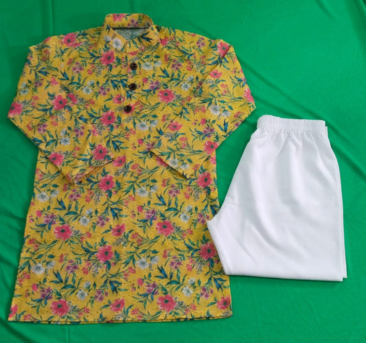 Elegant & Comfortable – Kurta Pyjama Set for 7-Year-Old Boys