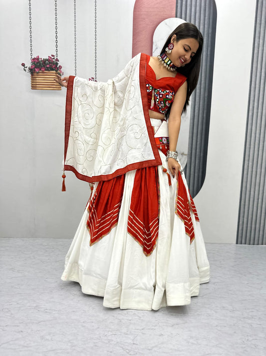 Navratri Special Pure Cotton Lehenga Choli – Traditional Elegance with Mirror Magic