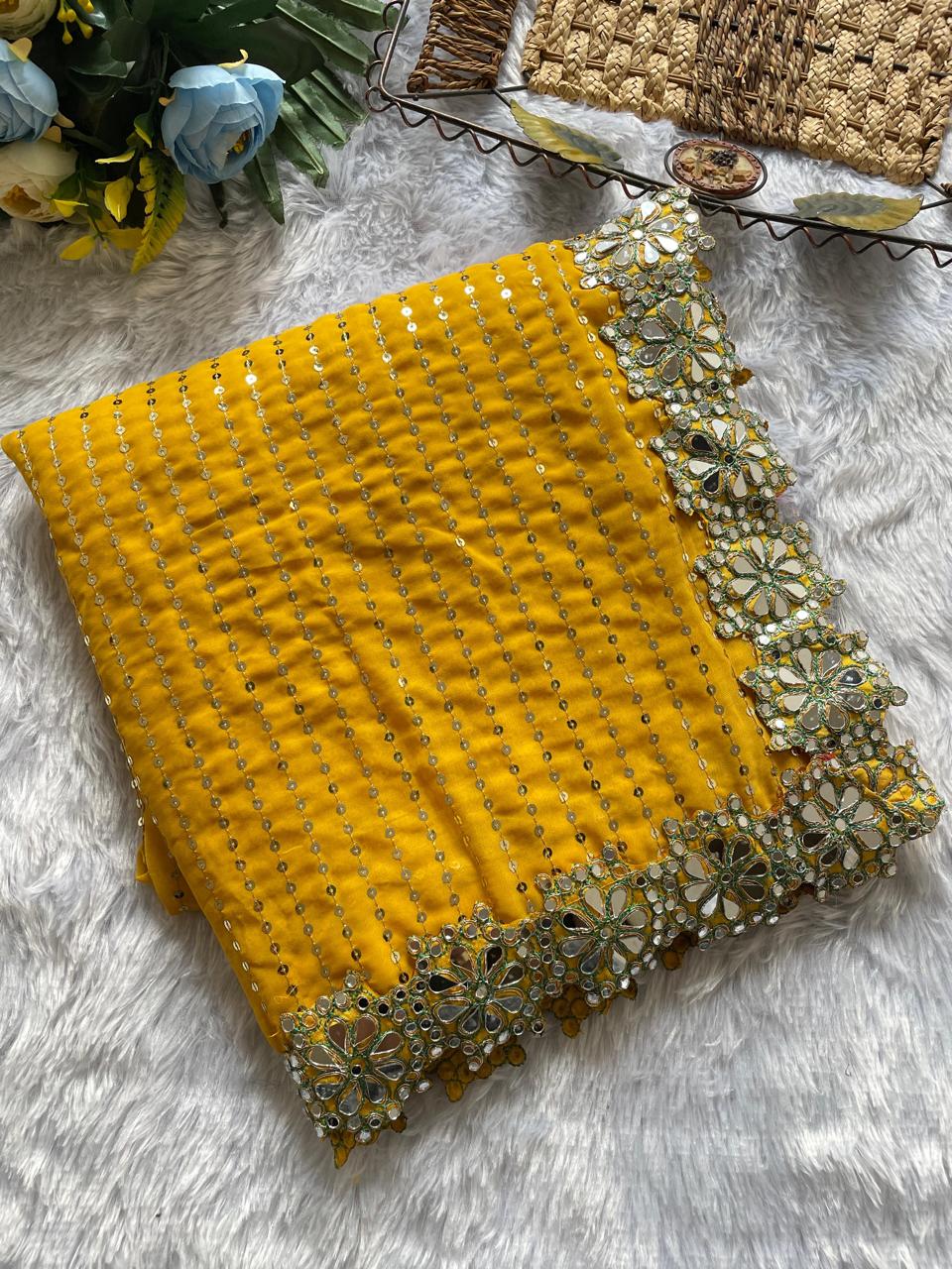 Elegance That Speaks Volumes – Designer Embroidered Party Wear Saree