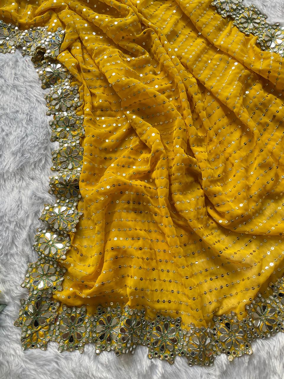 Elegance That Speaks Volumes – Designer Embroidered Party Wear Saree