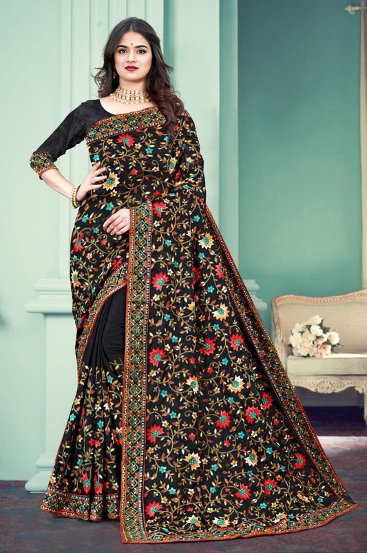 Premium Soft Chinon Silk Saree