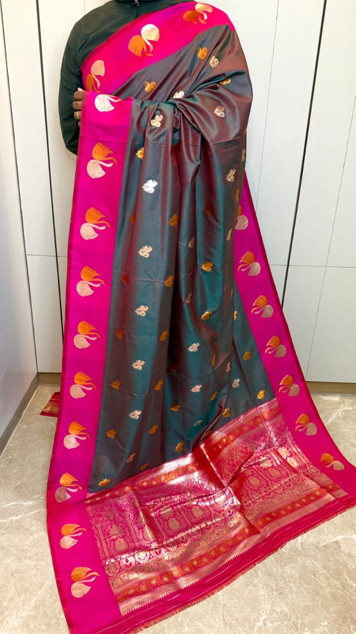 New Swan Border Saree – A Timeless Blend of Elegance & Grace