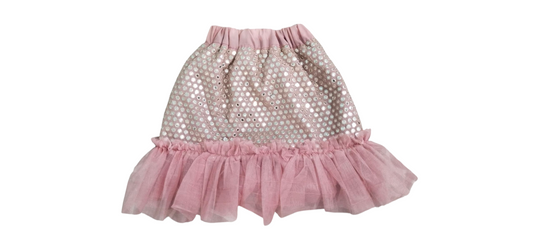 Georgette Skirt for Kids with mirror cloth and crepe lining